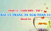 Bài 15 trang 58 SGK Toán 11 tập 1 Cánh Diều